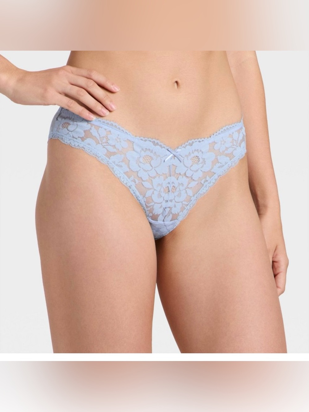 Women's Lace V-Waist Bikini Underwear - Auden™ Light Blue XS